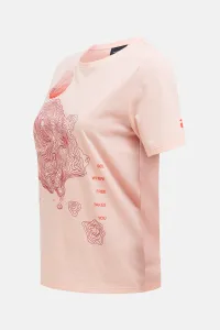 Tričko Peak Performance W Explore Graphic Tee Peach Fuzz