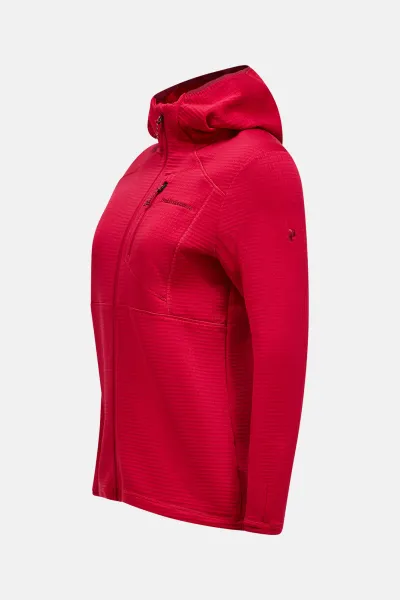 Mikina Peak Performance W Trail Polartec Zip Hood Tech Burgundy