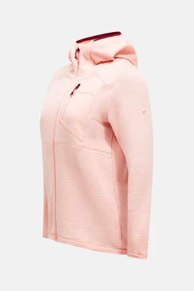 Mikina Peak Performance W Trail Polartec Zip Hood Peach Fuzz