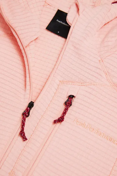 Mikina Peak Performance W Trail Polartec Zip Hood Peach Fuzz