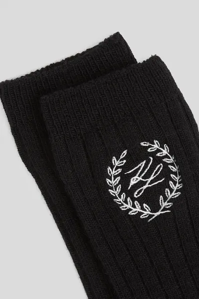 Ponožky Karl Lagerfeld K/Hotel Karl Crest Wool Beige/Black
