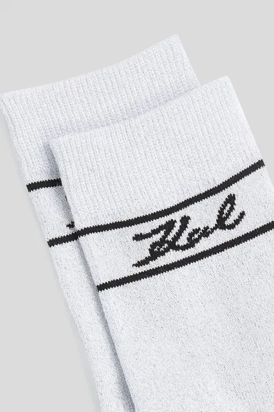 Ponožky Karl Lagerfeld 2-pak K/SIGNATURE biela farba, A3W43002