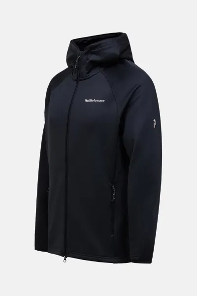 Mikina Peak Performance M Midlayer Zip Hood Black