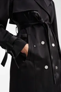Kabát Karl Lagerfeld Fluid Trench Coat Black