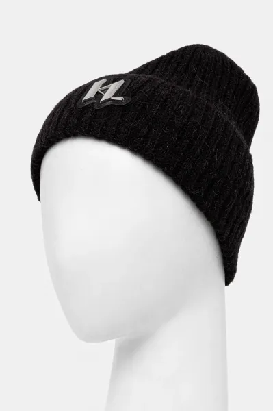 Čapica Karl Lagerfeld K/Monogram Knit Beanie Black