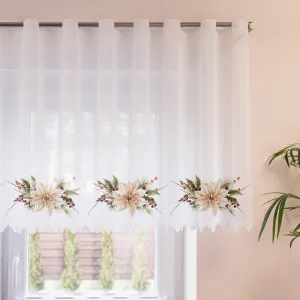 Záclona žakárová, Vianočná hviezda, biela 40 cm