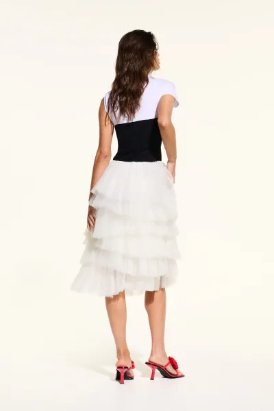 Sukňa Karl Lagerfeld Tuile Skirt White