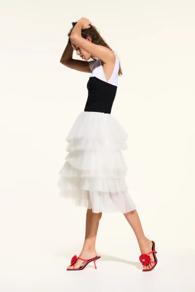 Sukňa Karl Lagerfeld Tuile Skirt White