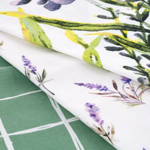 Sada kuchynských utierok LAVENDER naturálna / zelená