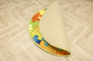 Koberec Puzzle viacfarebný kruh
