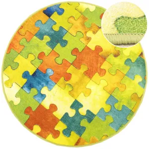 Koberec Puzzle viacfarebný kruh