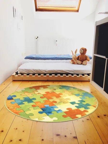 Koberec Puzzle viacfarebný kruh