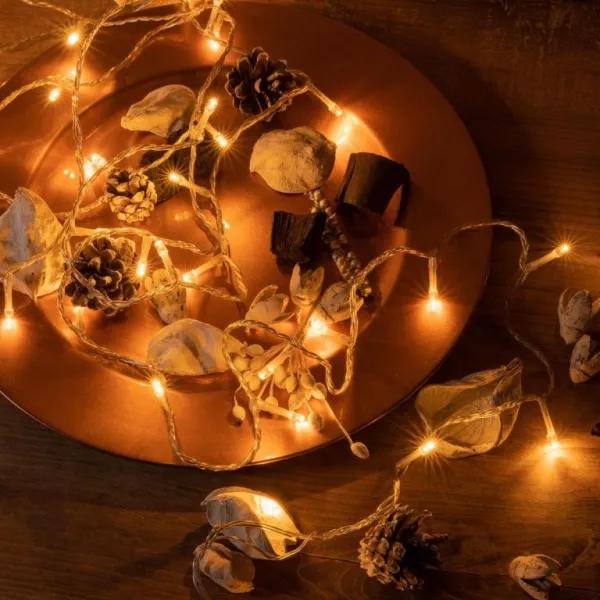 Sada vianočných LED reťazí, 100 LED, teplá biela, 2 ks