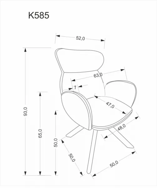 Otočné jedálenské kreslo K585 Halmar