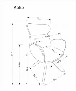 Otočné jedálenské kreslo K585 Halmar