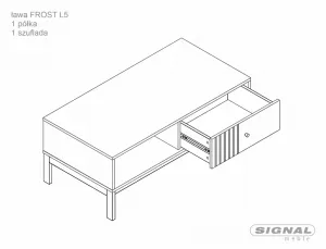 Signal Konferenční stolek Frost 100 cm krémový/alpský dub