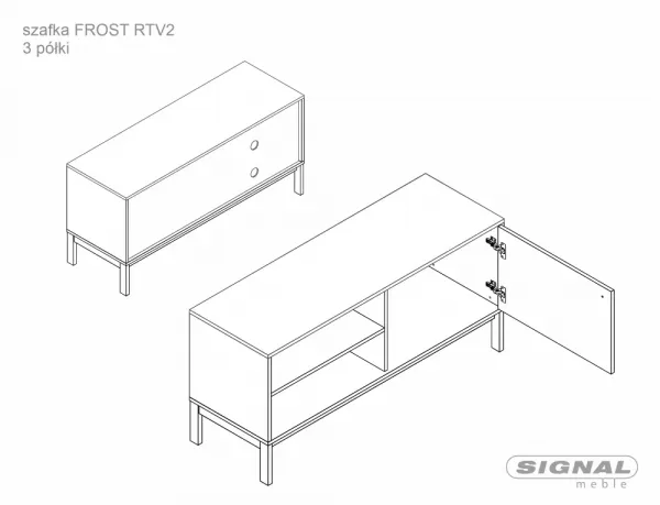 Signal TV stolek Frost 120 cm krémový/alpský dub