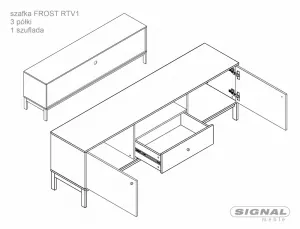 Signal TV stolek Frost 180 cm krémový/alpský dub