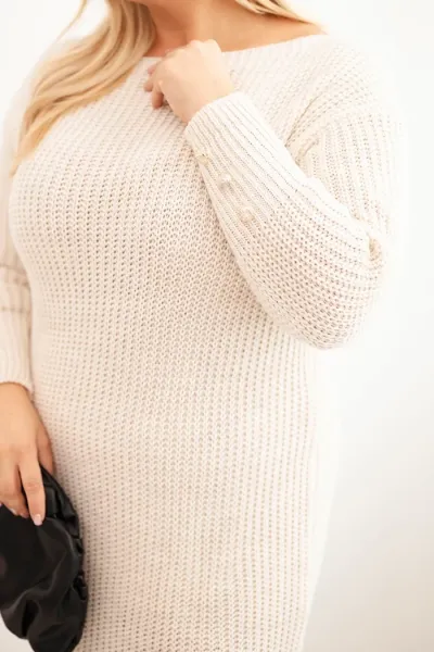 Kesi Włoski Sukňa sveterová dámska Plus Size s moherom béžová