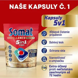 Somat Excellence Premium 5in1 kapsuly do umývačky riadu 65 ks 1267,5 g