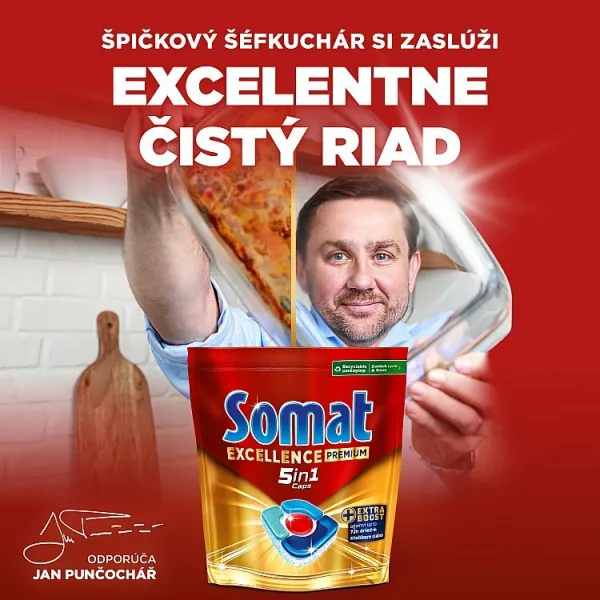 Somat Excellence Premium 5in1 kapsuly do umývačky riadu 65 ks 1267,5 g