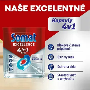 Somat Excellence 4in1 kapsuly do umývačky riadu 75 ks 1425 g