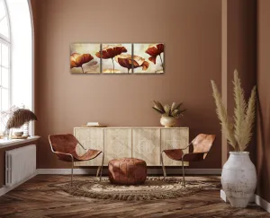 Impresi Obraz Malované kvety - 90 x 30 cm (3 dielny)