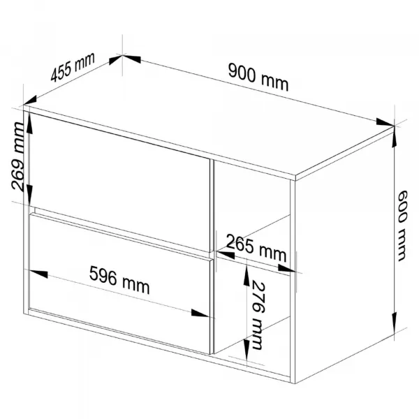 Ak furniture Závěsná skříňka pod umyvadlo VAMI 90 cm bílá/grafitová