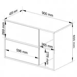 Ak furniture Závěsná skříňka pod umyvadlo VAMI 90 cm bílá/grafitová
