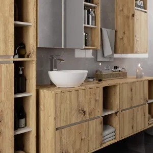 Ak furniture Závěsná koupelnová skříňka VAMI 35 cm dub artisan/kašmírová