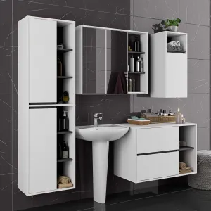 Ak furniture Závěsná koupelnová skříňka VAMI 35 cm bílá/šedý grafit