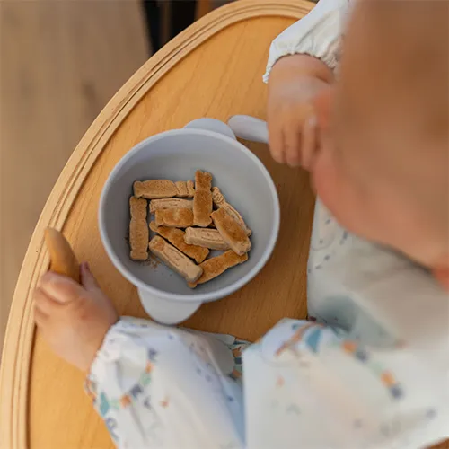 BABYONO Miska silikónová s prísavkou a viečkom modrá 6m+
