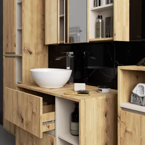 Ak furniture Závěsná koupelnová skříňka VAMI 35 cm dub artisan/kašmírová