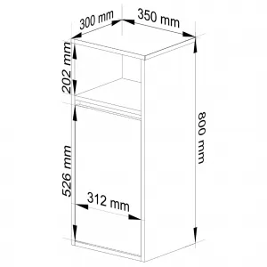 Ak furniture Závěsná koupelnová skříňka VAMI 35 cm bílá/šedý grafit