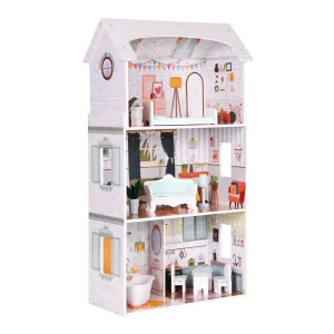ECOTOYS Domeček pro panenky s nábytkem ALICE bílý
