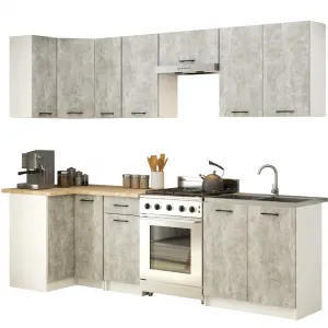 Ak furniture Rohová závěsná kuchyňská skříňka Olivie 60X72 cm bílá/beton