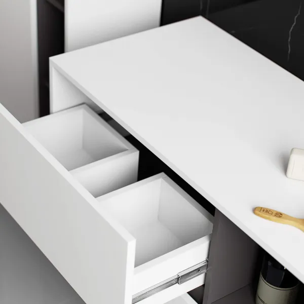 Ak furniture Závěsná skříňka pod umyvadlo VAMI 90 cm bílá/grafitová