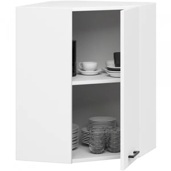 Ak furniture Rohová závěsná kuchyňská skříňka Olivie 60x72 cm bílá