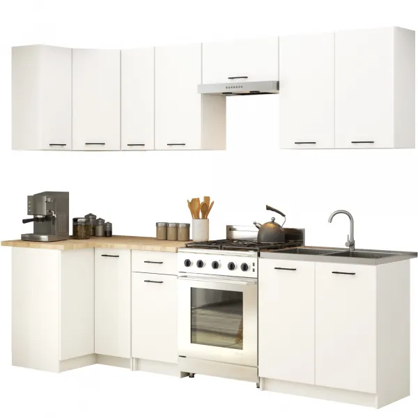 Ak furniture Rohová závěsná kuchyňská skříňka Olivie 60x72 cm bílá