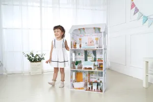 ECOTOYS Domeček pro panenky s nábytkem ALICE bílý