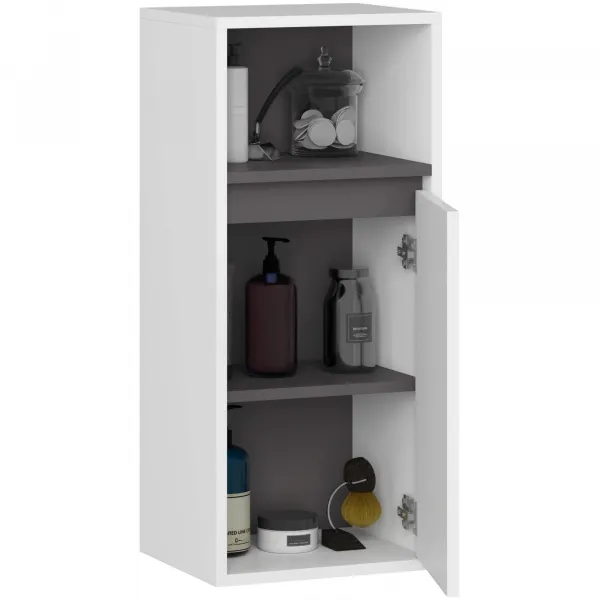 Ak furniture Závěsná koupelnová skříňka VAMI 35 cm bílá/šedý grafit