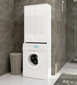 Ak furniture Koupelnová skříňka nad pračku Fin 180 cm 2D lesklá bílá