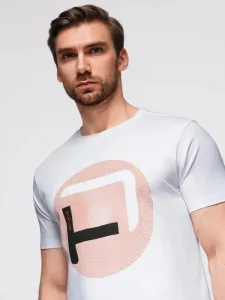 Trendy pánske tričko s krátkym rukávom- biele
