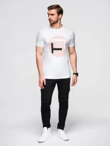 Trendy pánske tričko s krátkym rukávom- biele