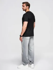 Trendy pánske tričko s krátkym rukávom- čierne