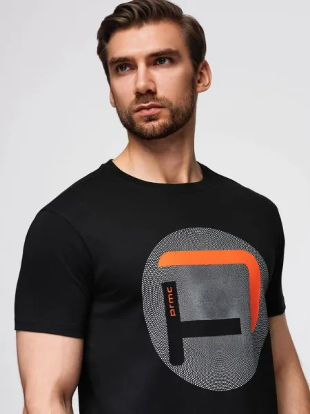 Trendy pánske tričko s krátkym rukávom- čierne