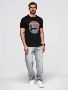 Trendy pánske tričko s krátkym rukávom- čierne