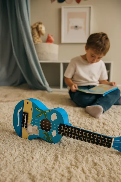 ECOTOYS Detské ukulele TINY PLAYER modré