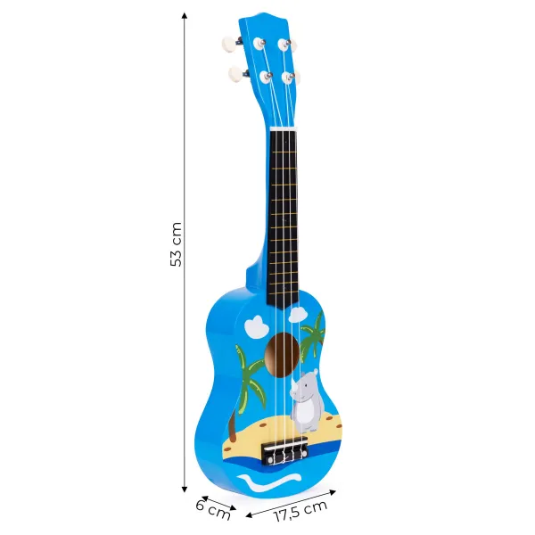 ECOTOYS Detské ukulele TINY PLAYER modré