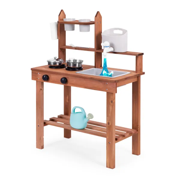 ECOTOYS Dřevěná kuchyňka pro děti MASTER hnědá